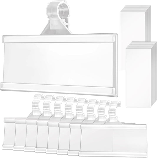 50 Pieces Plastic Wire Shelf Label Holders, Reusable Price Label Holder with Locks, Label Display Holder for Retail Supermarket Department Store(3'' x 1.4'')