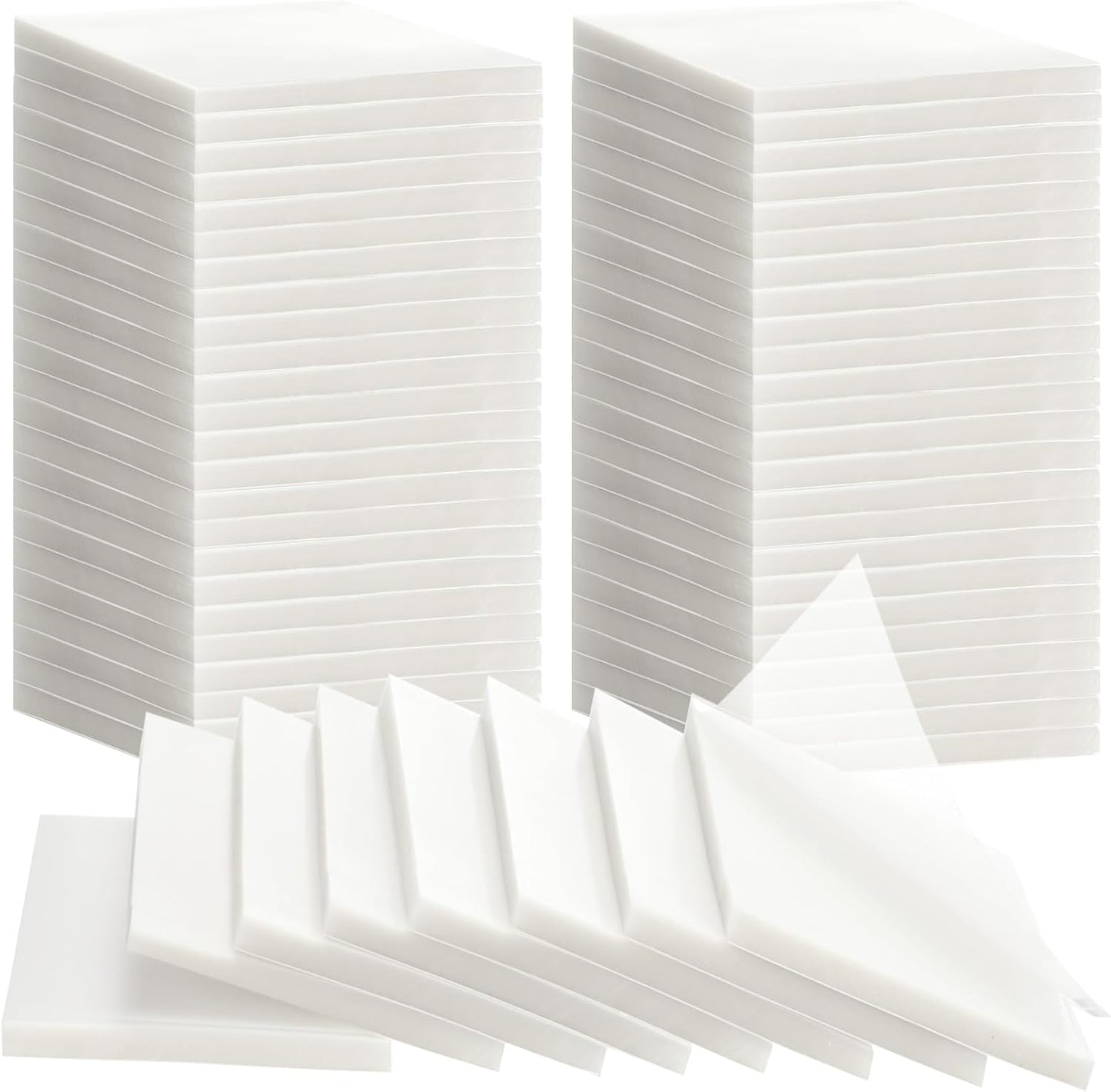 Thenshop 24 Sets Full Adhesive Sticky Notes 3x3 Inches Sticky Notes Adhesive Memo Self-Stick Pads Back to School Supplies Easy to Post for Teacher Coworkers Office 80 Sheets/pad(Transparent,Unlined)