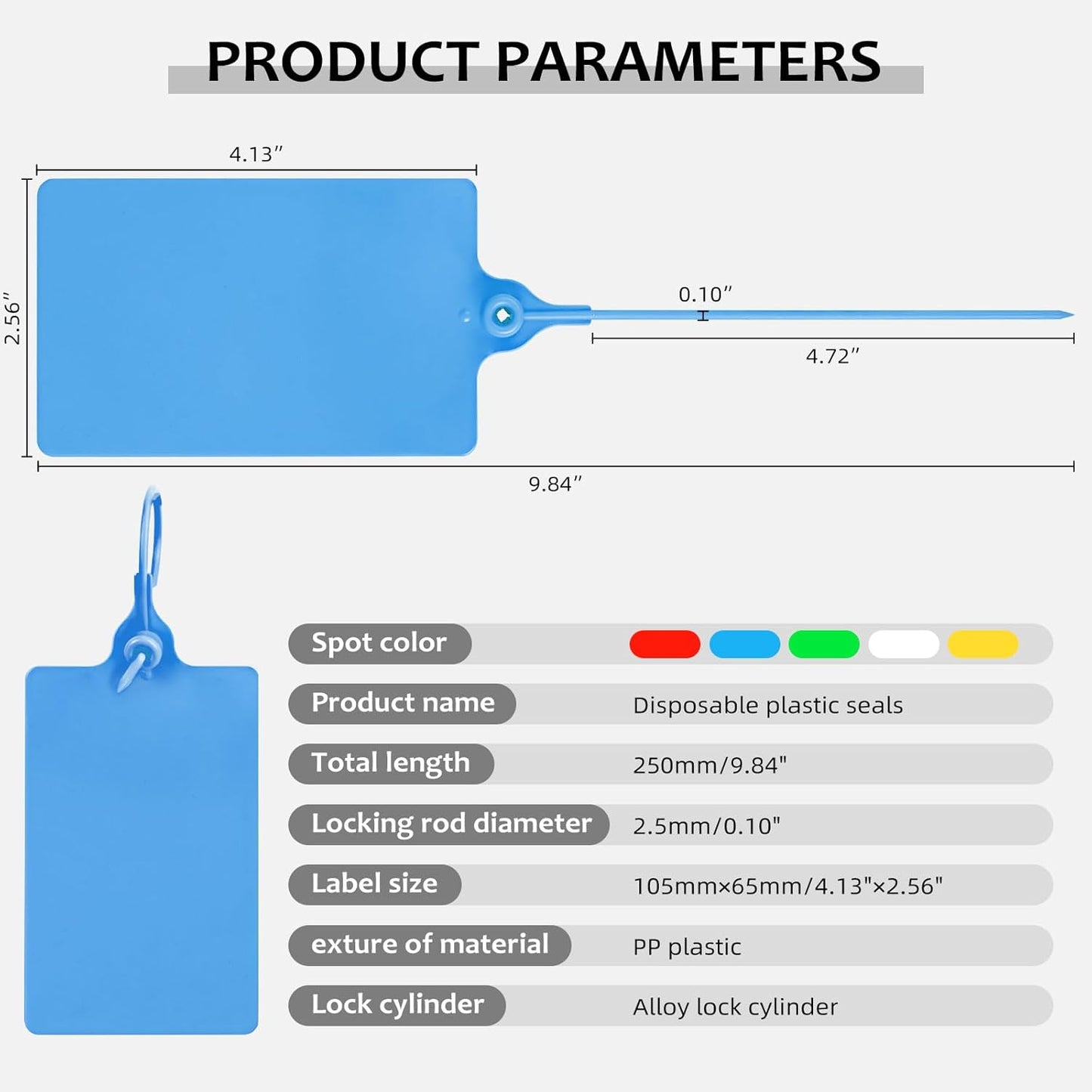 100 Plastic Tags Blank Waterproof Tags Shipping Tags for Labeling Writable Hang Tags Large Shipping Label Security Tamper Seals Storage Tags with One Marker Pen (Blue)