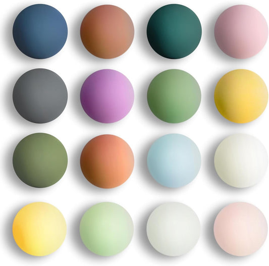 Qualsen 16pcs Cute Colorful Fridge Magnets – Strong Matte Macaron Refrigerator Magnets for Locker, Whiteboard, Classroom – Decorative Magnetic Stickers for Girls, 16 Colors