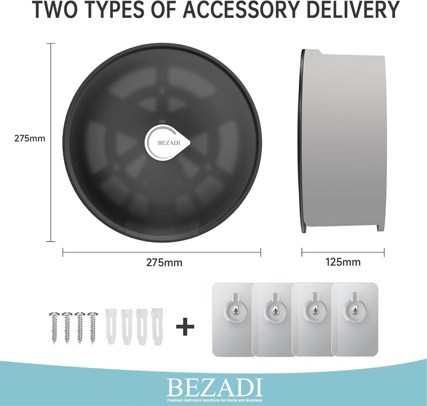 Paper Towel Dispenser Wall Mount, Key Lock Jumbo Roll Toilet Paper Dispenser Commercial Household Large Capacity Paper Holder, Black