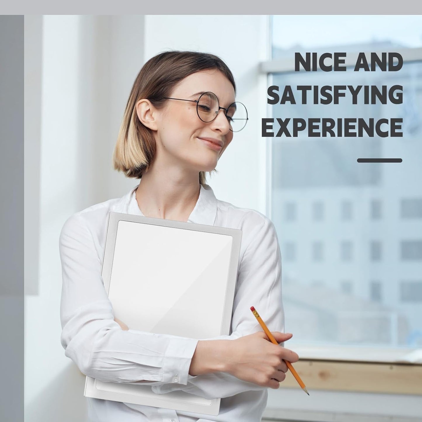 Teling 24 Pcs Plastic Folders with Front Clear Pocket and Business Card Holder 2 Pocket Folders Letter Size Paper for School Office Supplies Nice Gift for Christmas New Year School Supply (White)