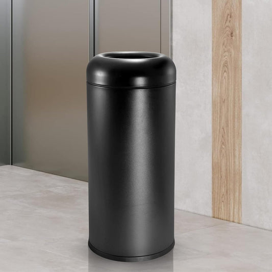 BEAMNOVA Commercial Trash Can 16.5 Gallon Open Top Outdoor Indoor Garbage Enclosure Inner with Lid Inside Barrel 14.6 * 32.7 inch Stainless Steel Industrial Waste Container