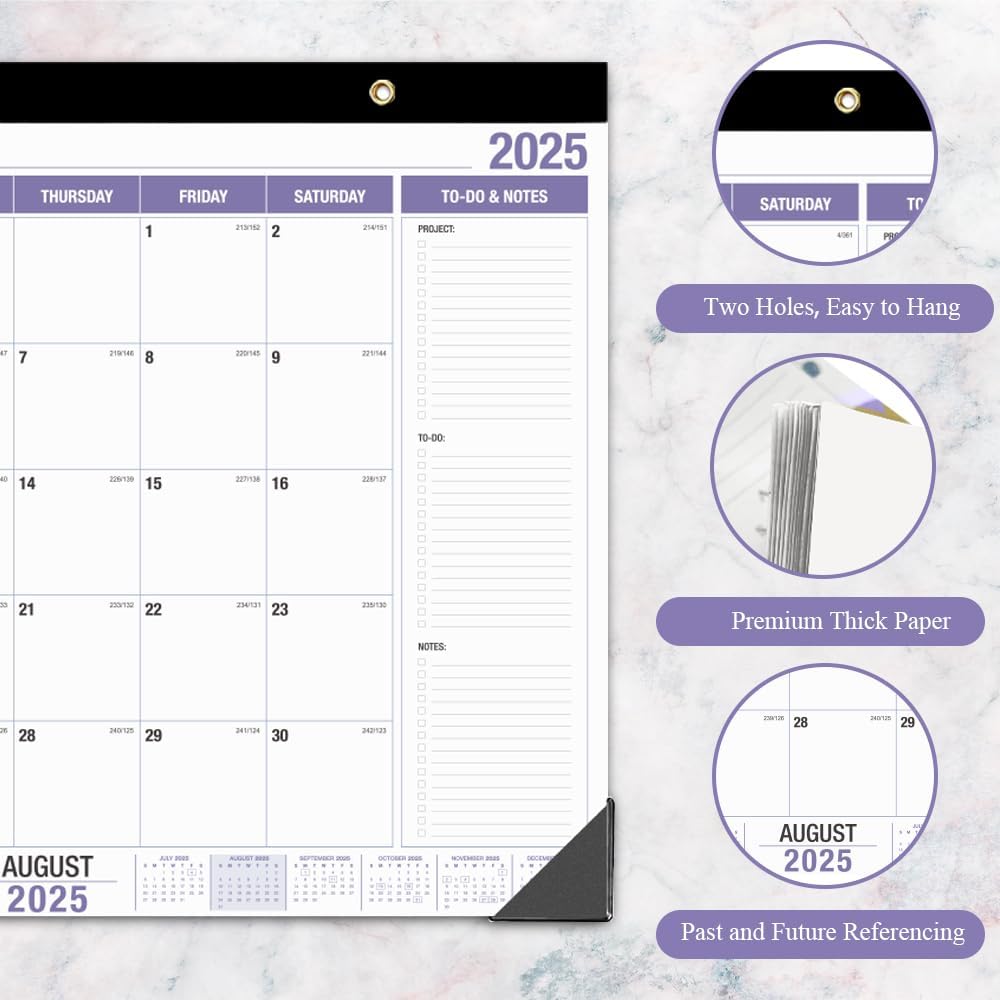 Large Desk Calendar 2025-2026, Runs from August 2025 to December 2026, 22" x 17" Desk Calendars with to-do List, 17 Months Calendar 2025, Extra Large Desk Calendar for Home or Office