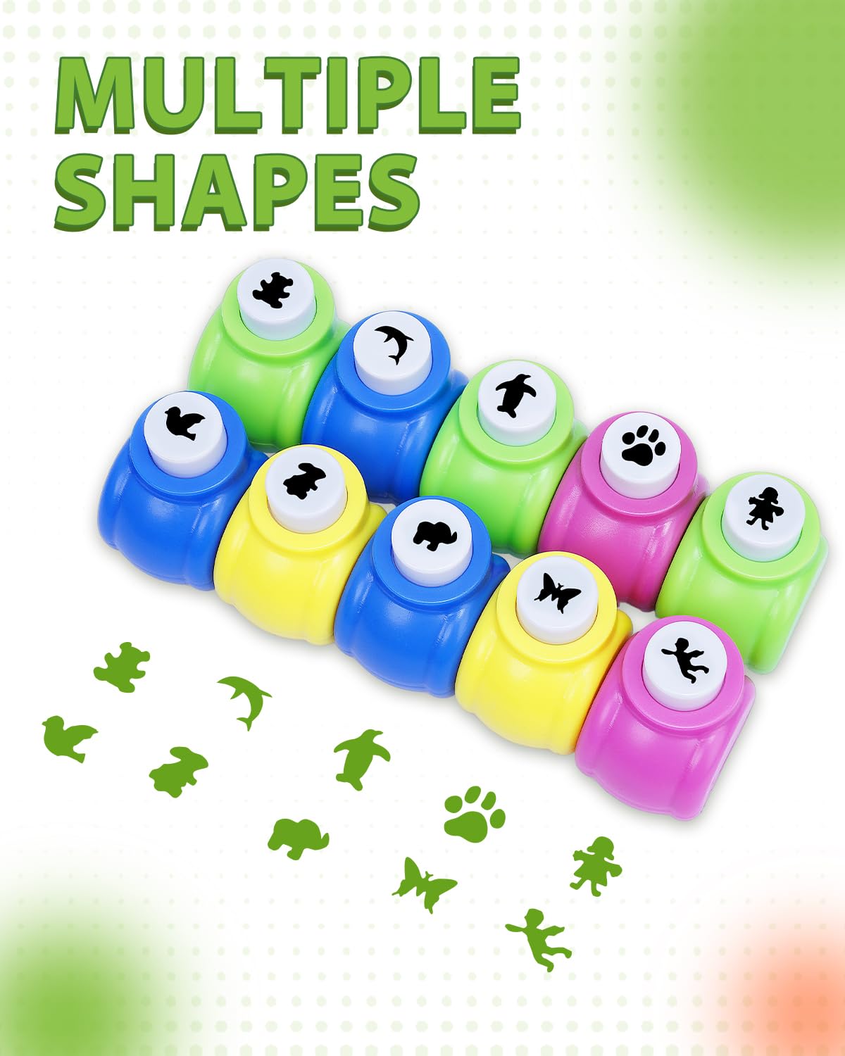 UCEC Paper Punch Shapes for Crafting, 10PCS Animal Shaped Hole Punch Set, Shape Cutters Craft Punches for Paper Crafts, Mini Hole Puncher Kids Adults Nail Art Tag Cards Stamp Scrapbooking Fun
