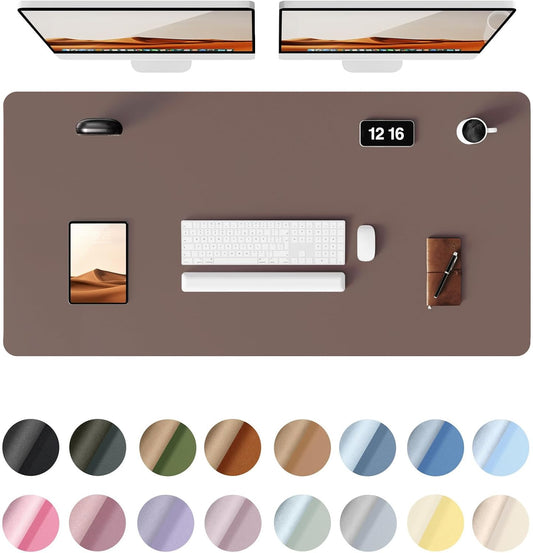 YSAGi Leather Desk Protector, Office Mat, Large Mouse Mat, Non-Slip PU Leather Blotter, Laptop Desk, Waterproof Writing Pad for Office and Home (Chocolate, 47.2" x 23.6")