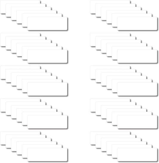 Magnetic Dry Erase Magnets Labels 3x1 inches, Reusable Name Tags, Organizing Schedules in Office/Classroom. Work on Fridge/White Board (White 60Pcs)