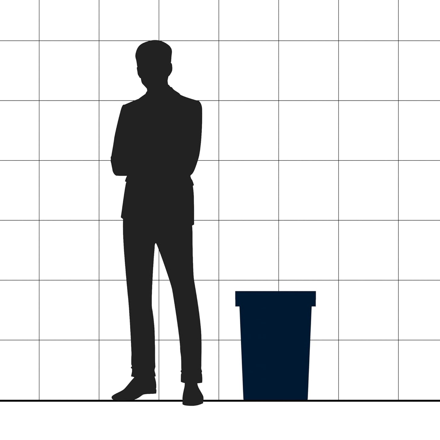 19 Gallon Blue Square Commercial Trash Can