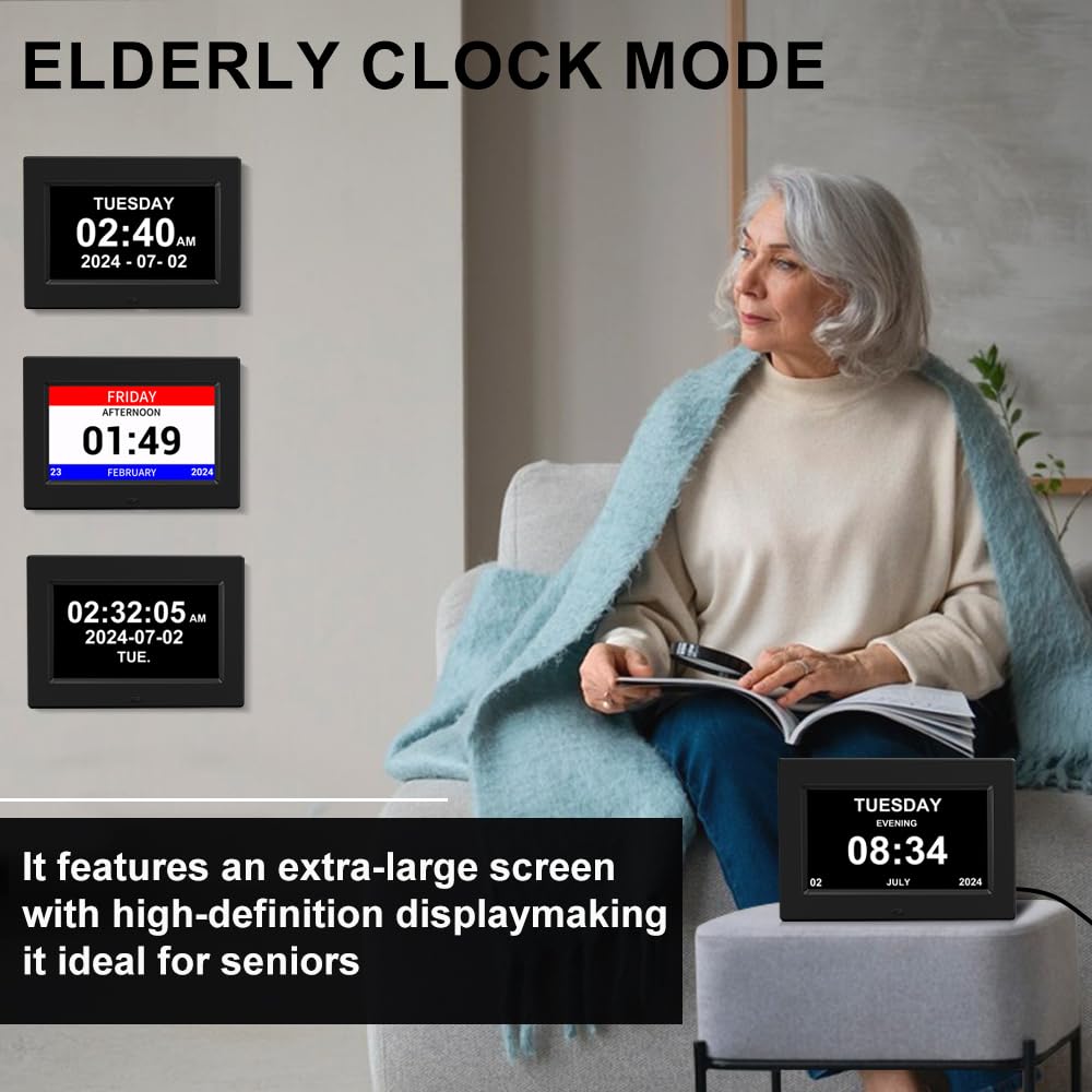 7 inch Digital Network Intelligent Weather Clock with Temperature and Humidity Weather Forecast 8 Group Alarm Clock