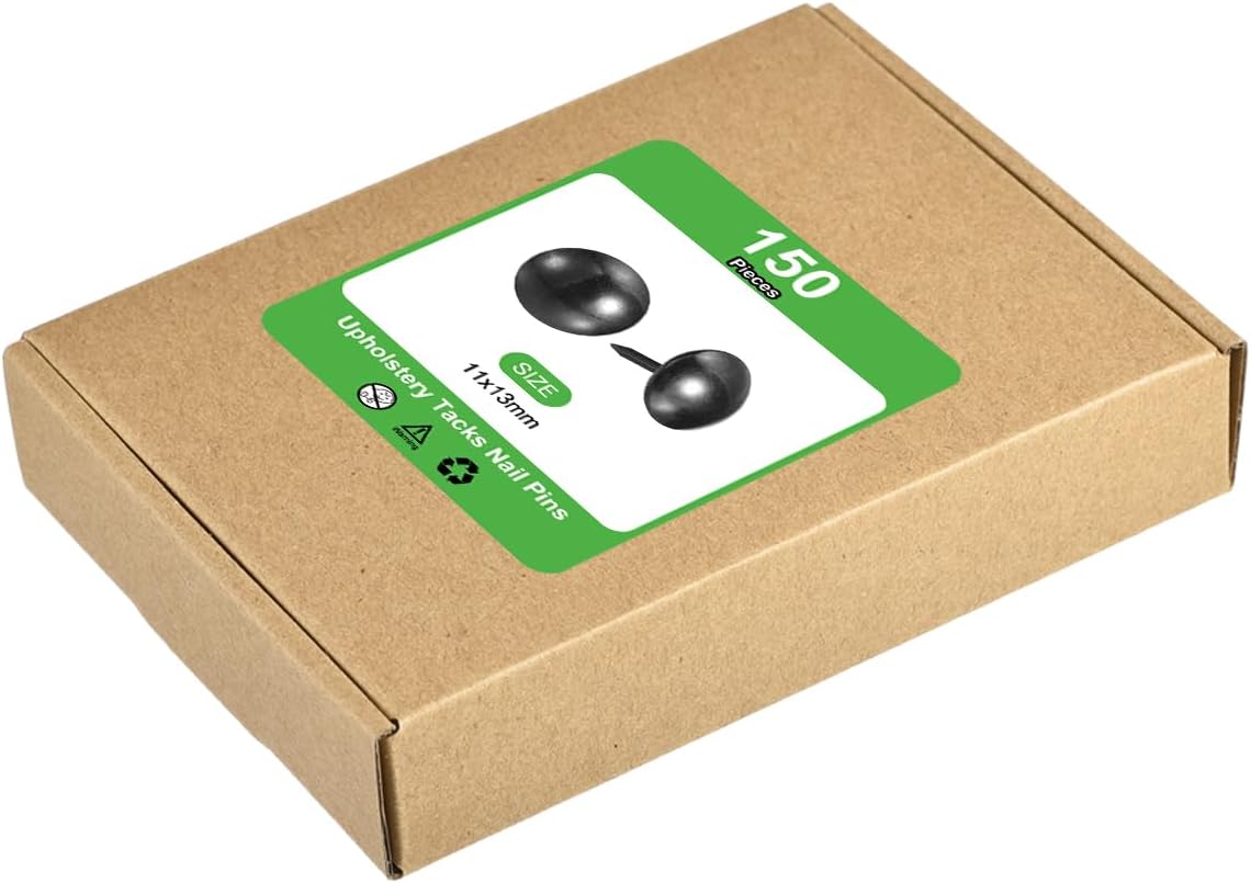 uxcell Upholstery Tacks Nail Pins Furniture, 50Pcs 11x13mm Thumb Tack Pins Assortment Kit Carbon Steel for Home Sofa DIY Decorative Nail Heads Nails, Black