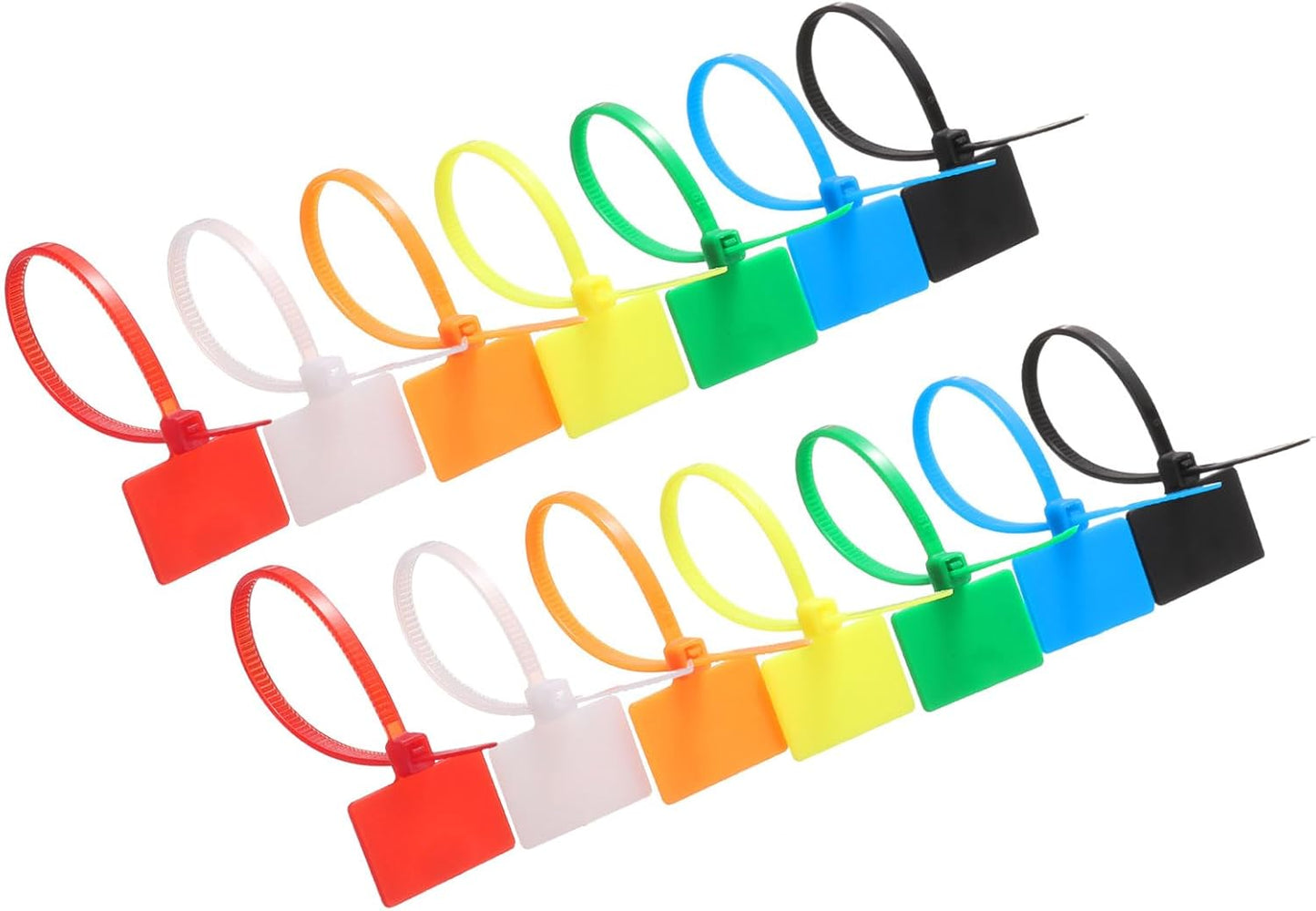 uxcell 100 Pcs Cable Label Marker Tags, Nylon Cable Zip Tie Tags 4.3 Inch Writable Self-Locking Wire Labels Zip Ties for Organization Marking, Red