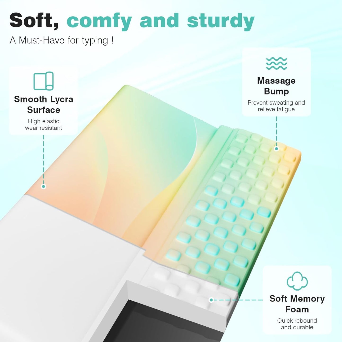 Ospelelf Ergonomic Keyboard Wrist Rest Pad Comfortable Keyboard Stand Riser Holder Pad for Office Gaming