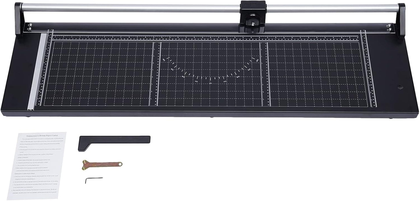 Manual Heavy Duty 36 Inch Rolling Cutter Precision Rotary Paper Trimmer for Photo Paper, Film, Art Paper Jam, Office Paper, Thin Plastic Soft Board, PVC,Cutting Table,Professional Rolling Trimmer