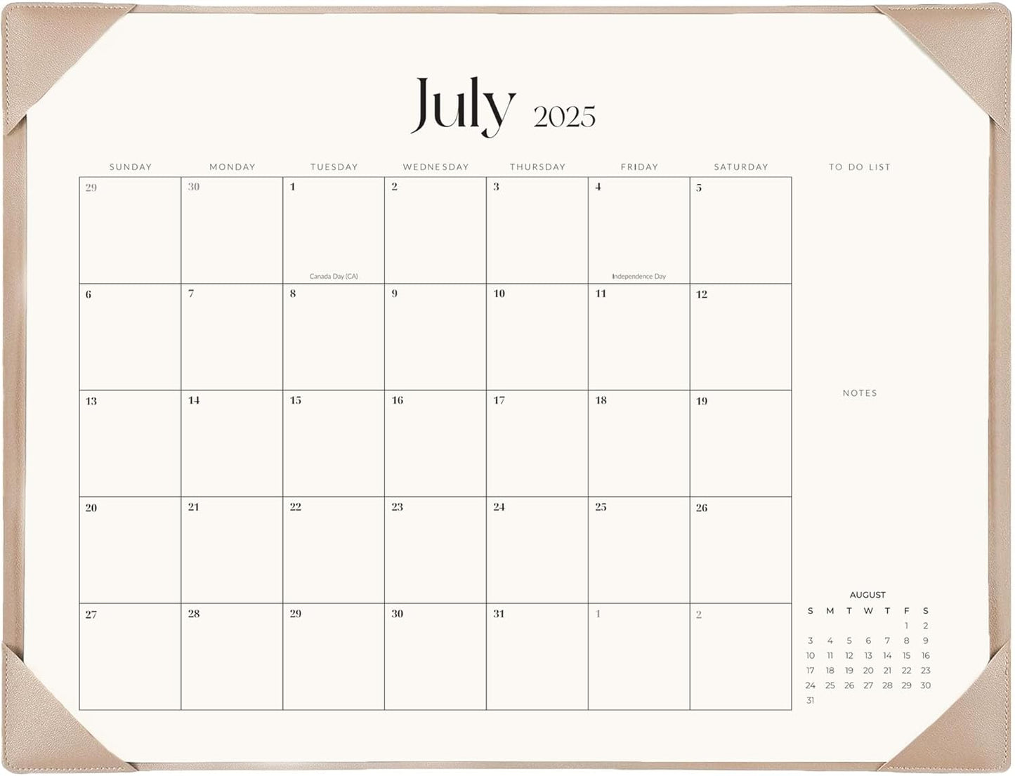 Large Desk Calendar 2025-2026 with Desk Mat, Desktop Calendar 18 Monthly Runs From July 2025 to December 2026, Desk Pad Calendar 22 x 17 Inch Perfect for Planning, Organizing, and Scheduling Your Life (Apricot)