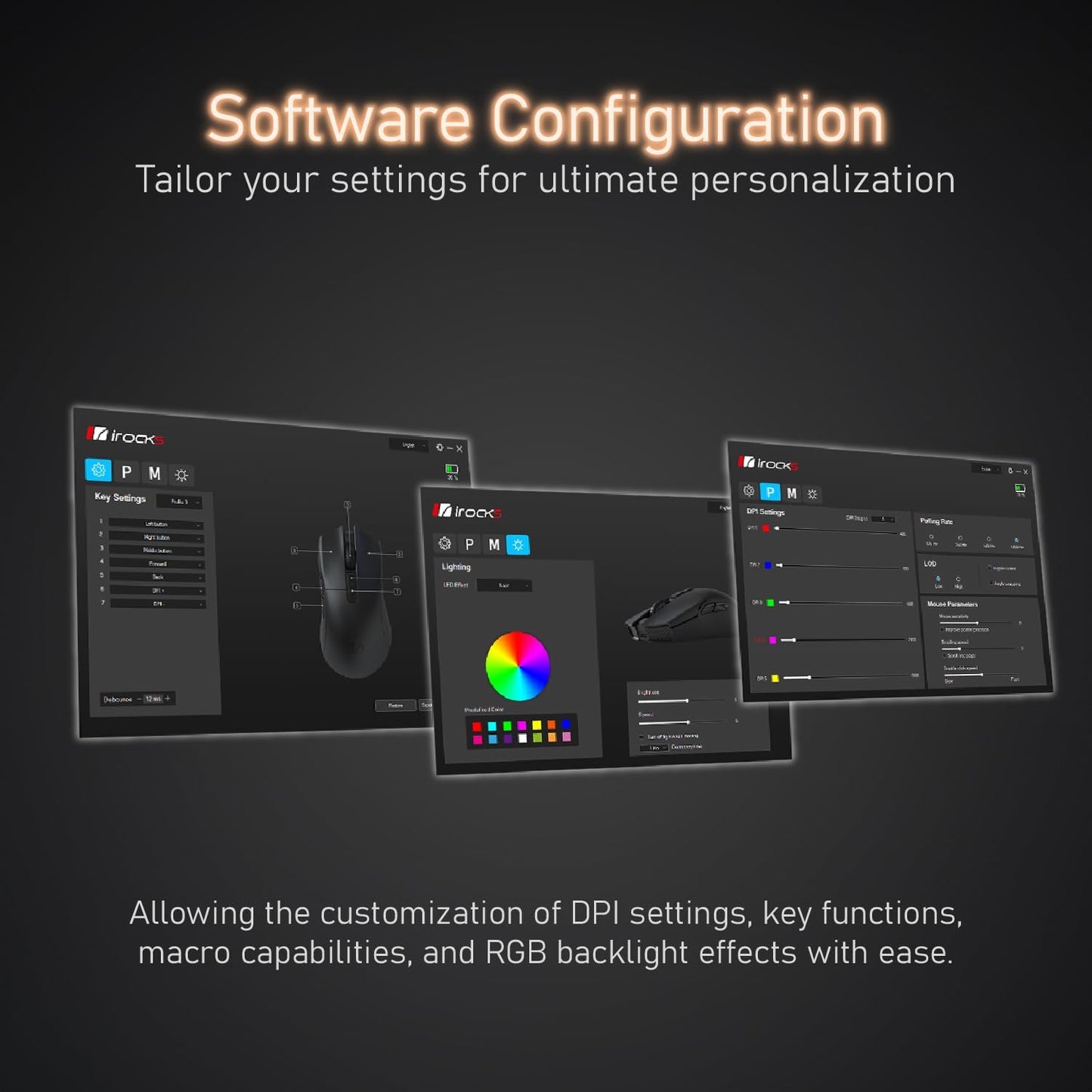 iRocks M31R Wireless Gaming Mouse, Triple Mode 2.4G/ Bluetooth/USB-C Detachable Cable Gaming Mouse, Kailh GM8.0 Switches, Advanced PixArt PAW3395 Optical Sensor, Up to 26,000 DPI - Light Buff Brown