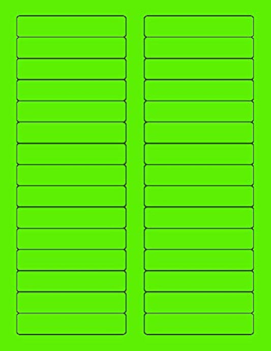 NextDayLabels - 8-1/2 x 11 Neon Color High Light Fluorescent Labels for Laser & Inkjet Printer (Green Fluorescent, 2/3" x 3-7/16" - 30 Per Page | 750 Labels)