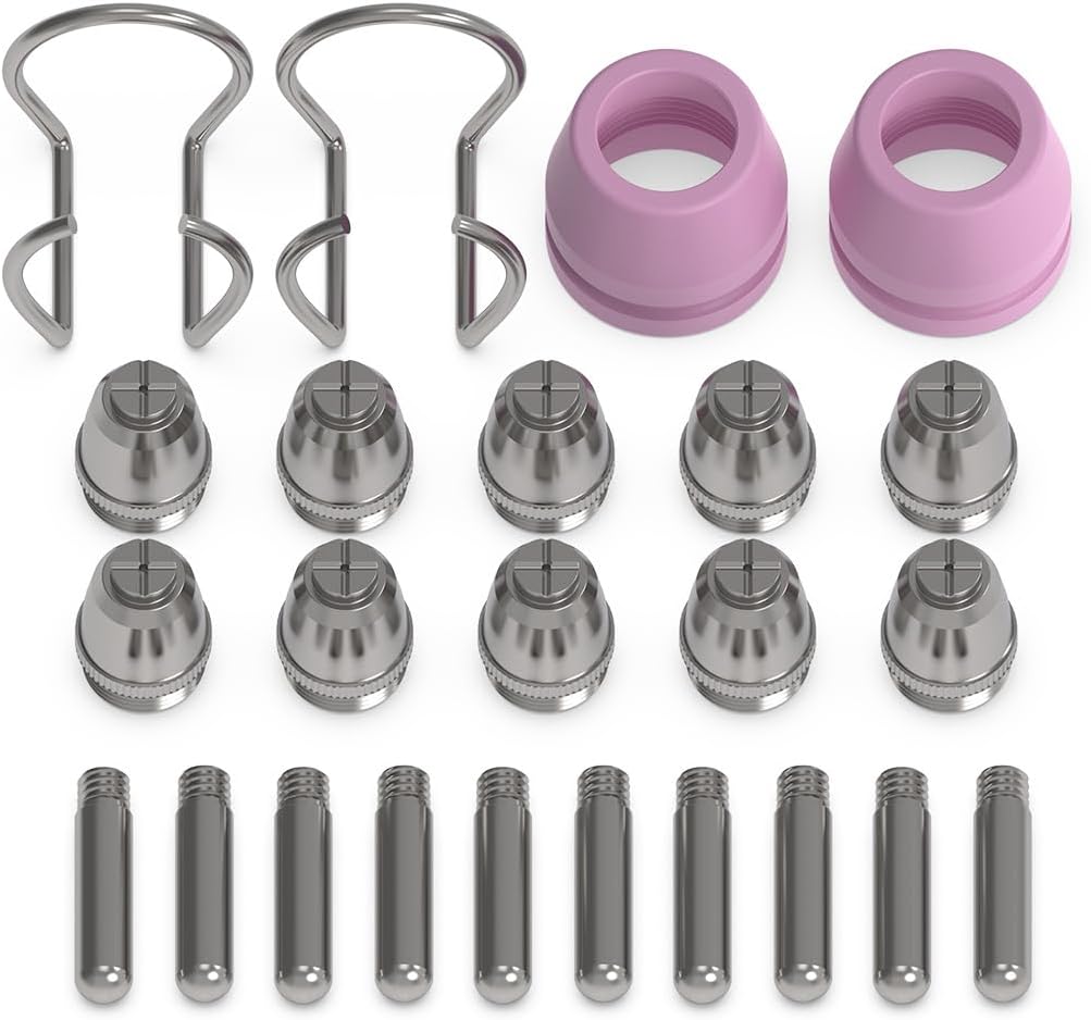 TOOLIOM 24Pcs Plasma Cutter Torch Consumables AG-60 Cutting Torch Nozzles Tips Kit for SG-55 AG-60 WSD-60 for TL-50C/HF Pro TL-CUT-50PRO