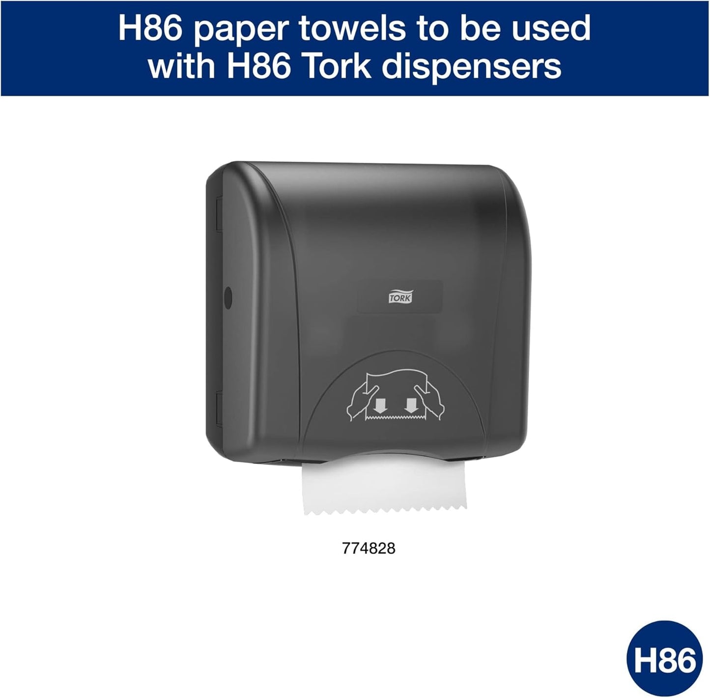 Tork Hand Towel Roll, Natural White, Universal, H86, for Mini Dispensers, 100% Recycled, 1-Ply, 12 Rolls x 425 ft, 8621400