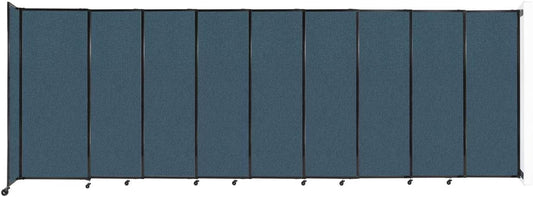 Wall-Mounted Sliding StraightWall Room Divider | Adjustable Widths | Locking Wheels | Room Separator | Up to 19'9" Wide x 6'10" Tall Caribbean Fabric Panels