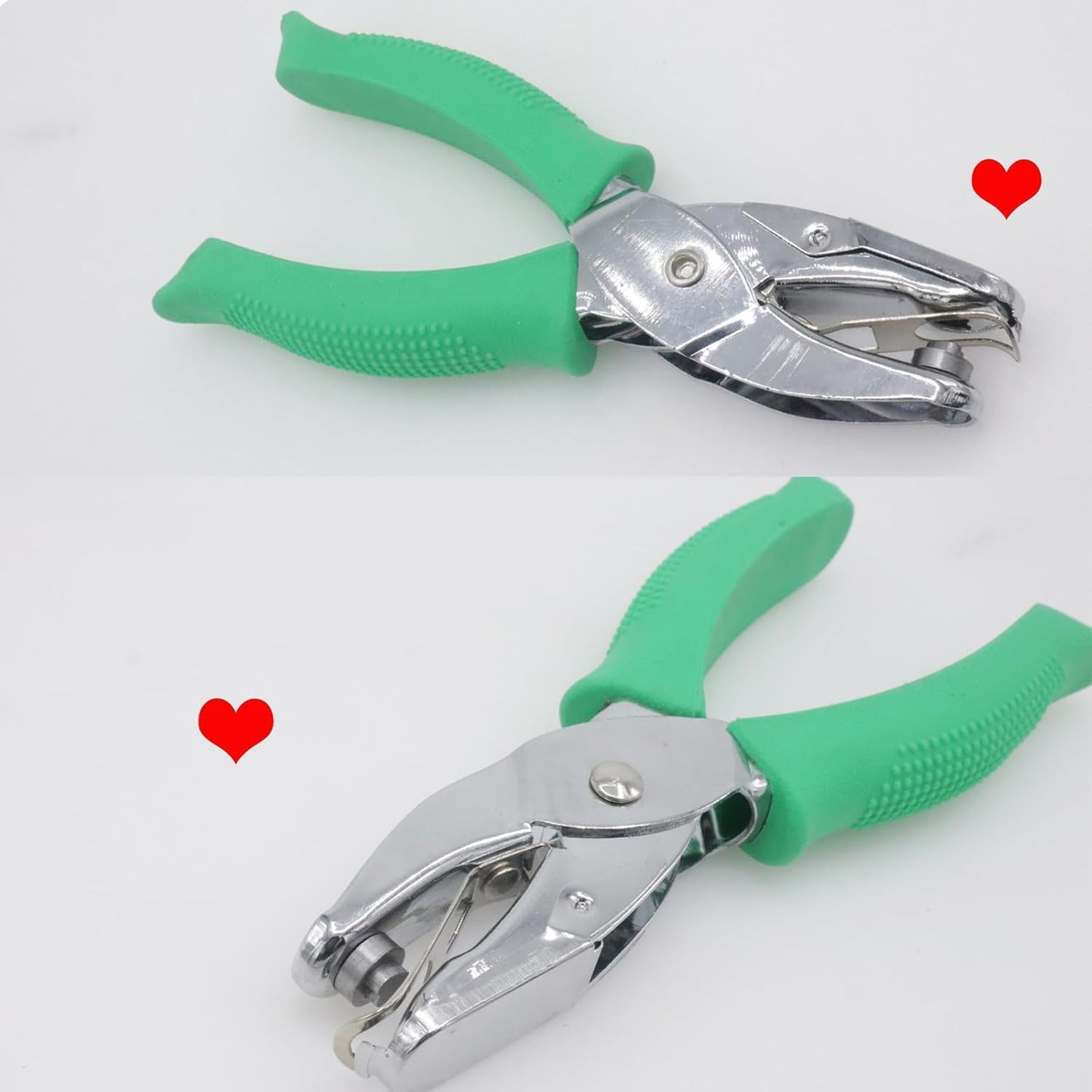 Handheld Heart Shape Hole Punch, 1/4 Inch Hole Size, Craft Paper Puncher, Single Pack, Ideal for DIY Projects and Office Use