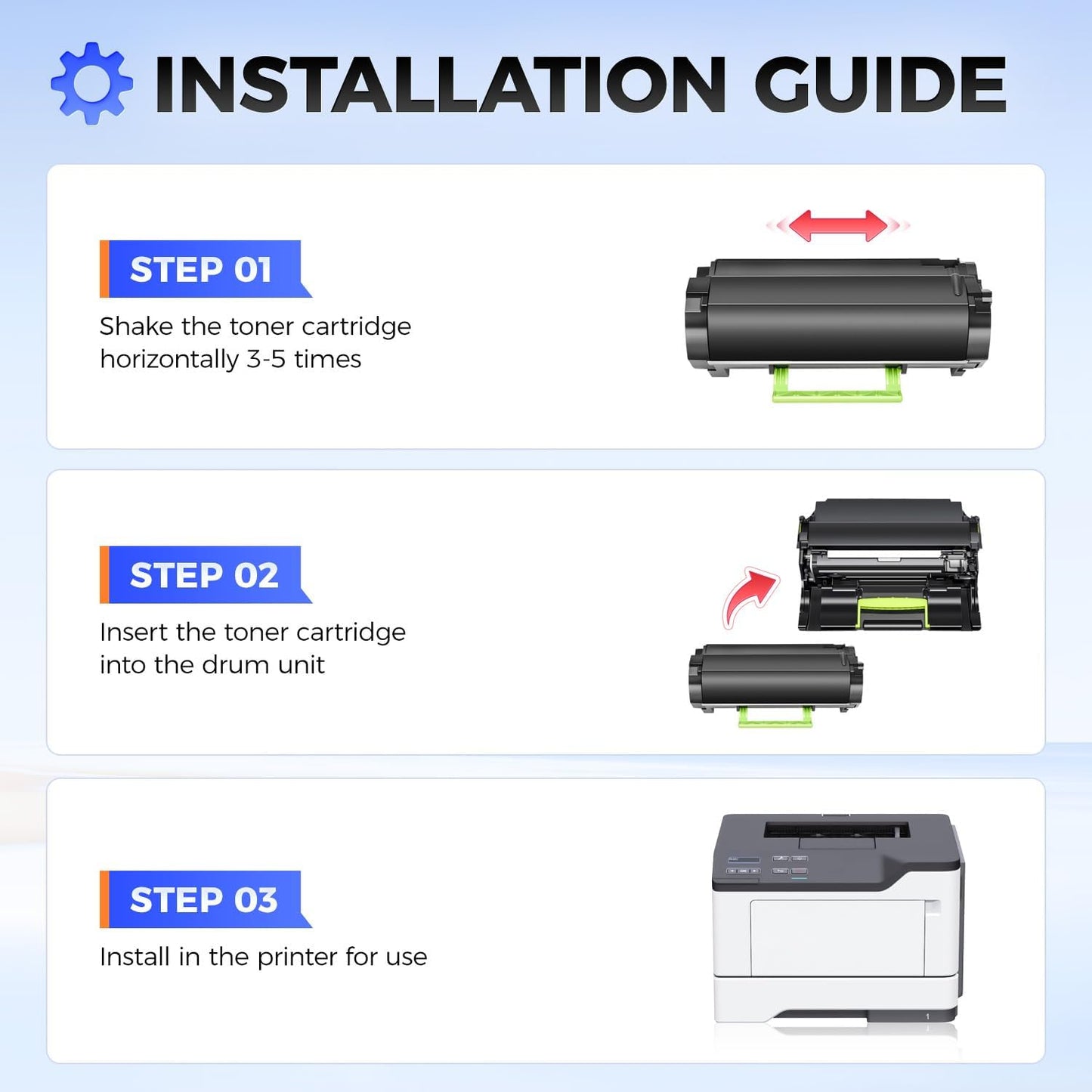 56F1U00 Toner Cartridge Black 1-Pack Ultra High Yield (with Chip) Remanufactured for 56F1U00 Toner Compatible with Lexmark MS421dn MS521 MS621 MS622de MX321adw MX421 MX521de MX522 MX622 Laser Printers