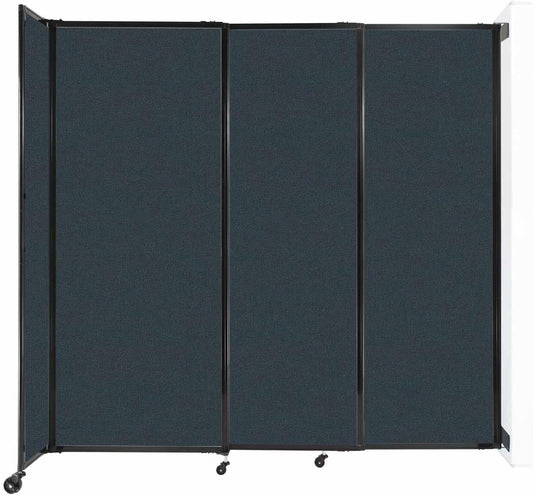 Wall-Mounted Sliding StraightWall Room Divider | Adjustable Widths | Locking Wheels | Room Separator | Up to 7'2" Wide x 6'10" Tall Blue Spruce Fabric Panels