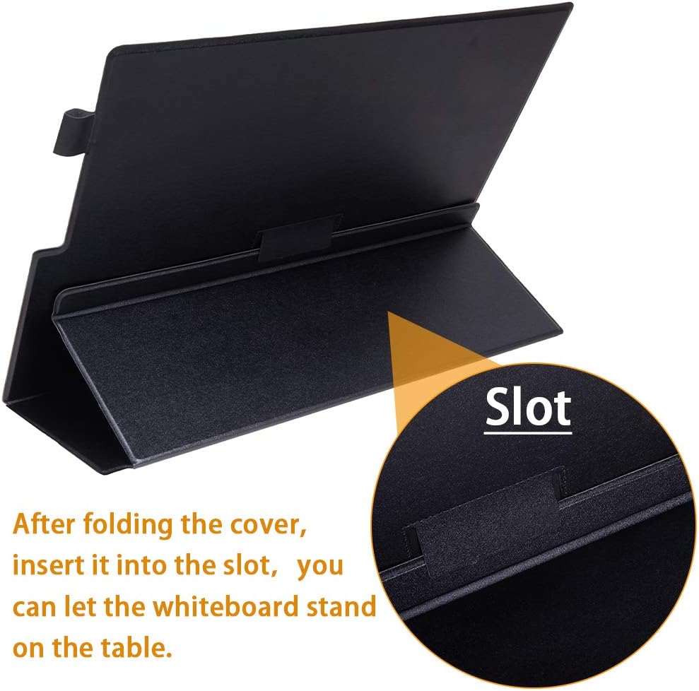 9" x 12" Small White Board, Dry Erase Board, Portable Whiteboard with Stand, Magnetic Desktop Whiteboard with PU Cover Case, A4 Notebook White Board Easel for Office, Home, School(Black)