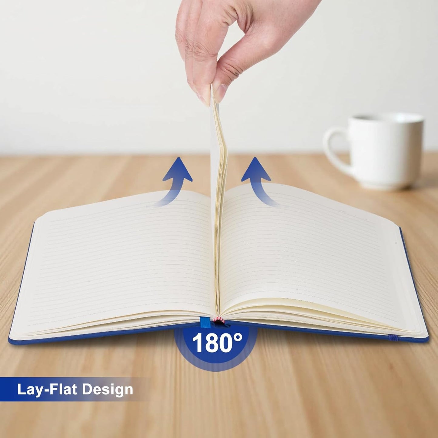 ViVin Lined Journal Notebooks for Work, 192 Pages, Medium 5.5 x 8.3 inch, College Ruled, A5 Hardcover Journaling Notebooks for Writing, 8 Pack Bulk