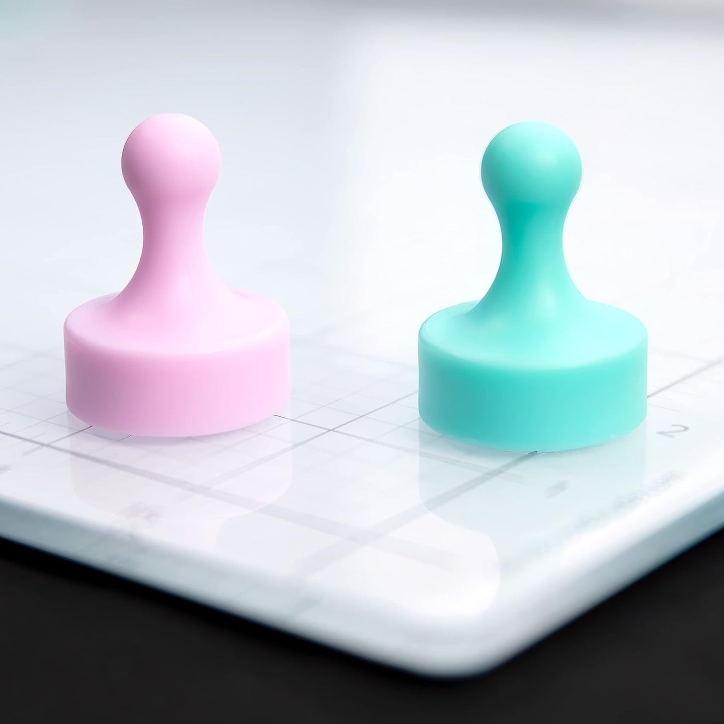 GLASSBOARD STUDIO Powerful Neodymium Magnets, Pawn-Shaped - Strong Fridge/Refrigerator and Whiteboard Magnet, Ideal for Office, Kitchen, Crafts - Rare Earth, Heavy Duty (8, Cotton Candy Pink)