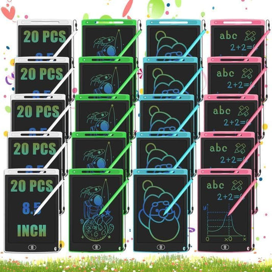 20 Pack LCD Writing Tablet for Kids Bulk, 8.5 Inches Reusable Doodle Board, Writing Tablet for Kid, Painting Pads Education Bulk Toys Class Party Favors Gifts for Kids 3-8