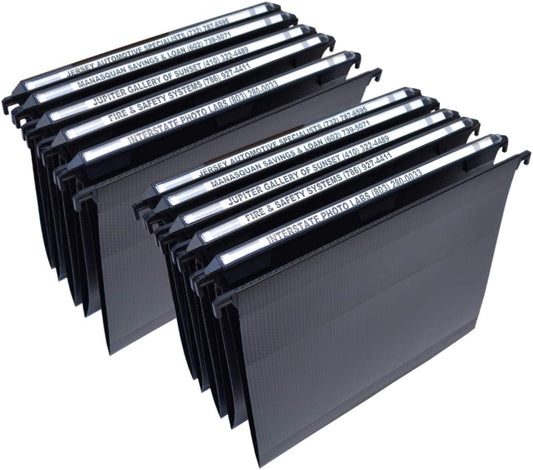 Ultimate Office MagniFile Hanging File Folders V Base Letter Size with 11 inch Magnified Indexes That Double The Size of Your File Titles to Find Files Fast. (Set of 10 Black)
