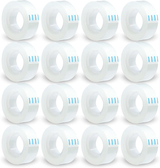 Transparent Tape Refill - Tear by Hand, 3/4" x 1000 inches, 16 Clear Tape Rolls for Dispenser, Back to School Supplies