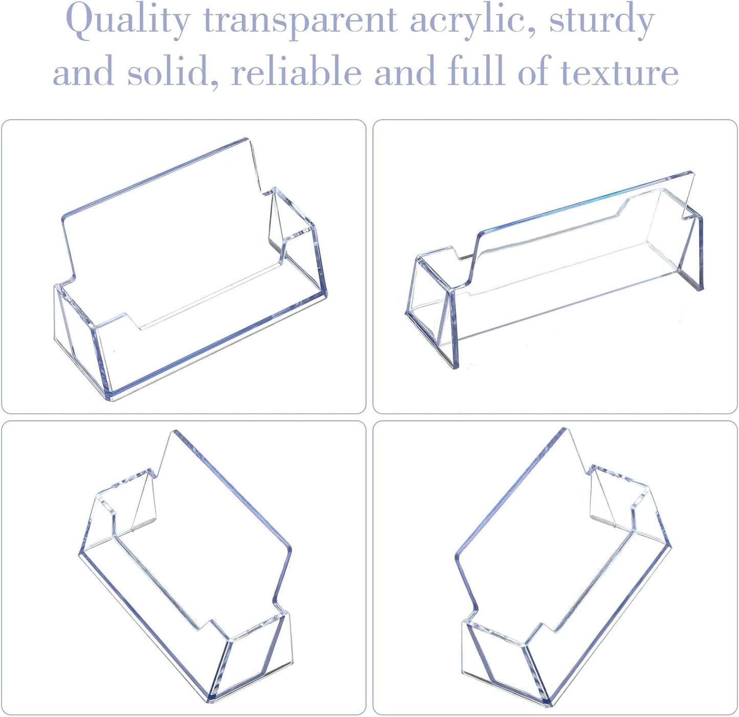Thenshop 64 Pack Business Card Holder Desktop Business Card Stand Acrylic Holder Stand Clear Postcard Display for Home Office Desk Table(Standard Style)