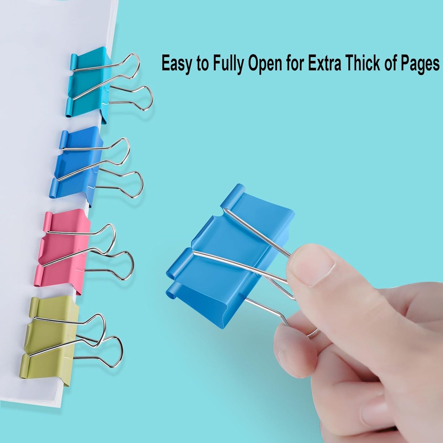 Ufmarine Colored Jumbo Binder Clips 2.4 inch, Extra Large Binder Clips for Office (8 Pcs)