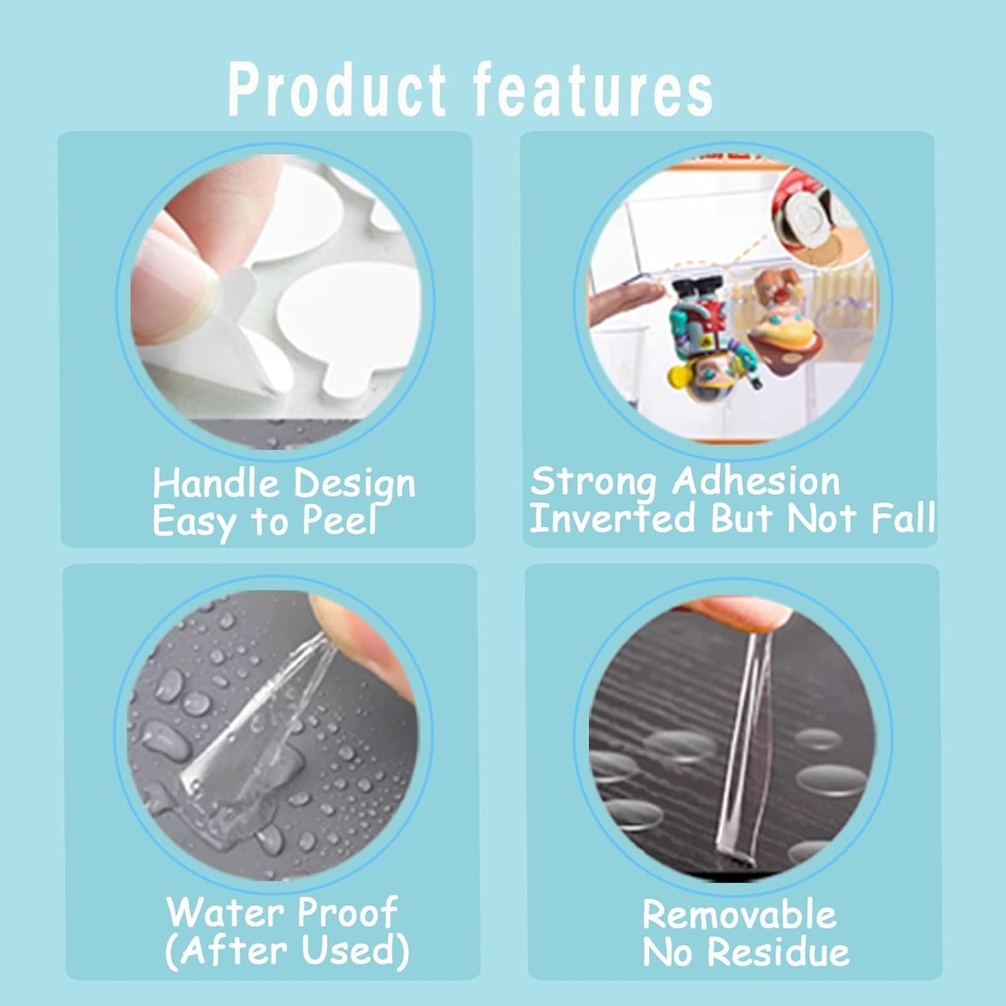 Sticky Tack Dots Double Sided, 0.79" Strong Mounting Tape Sticky Putty Easy to Peel, Removable Museum Putty Glue for Wall Hanging, Crafts, Poster, Balloons Decoration, 252 Dots