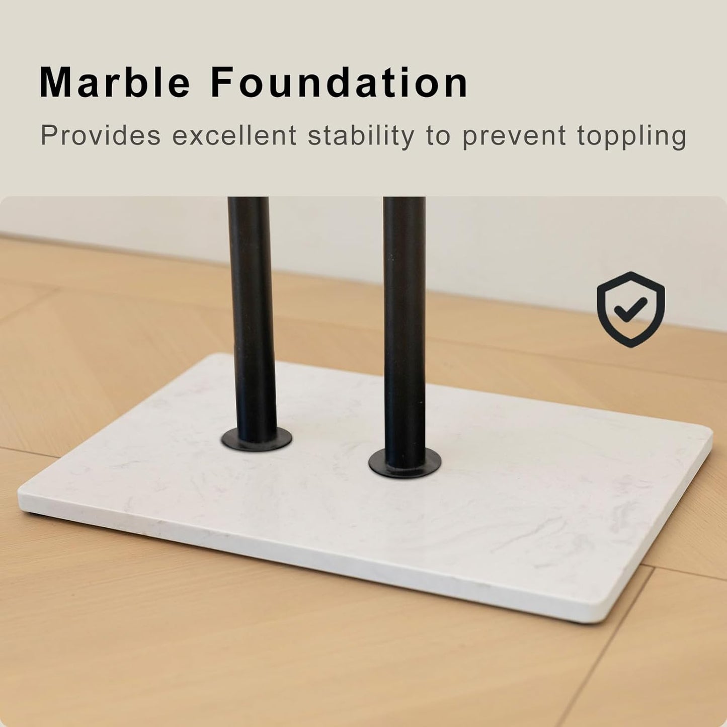 Coat Rack Freestanding with Marble Base Sturdy Coat Tree Heavy Duty Clothes Rack for Entryway Bedroom Living Room Hotel 14.96 x 10.24 x 68.9 Inches (Black)