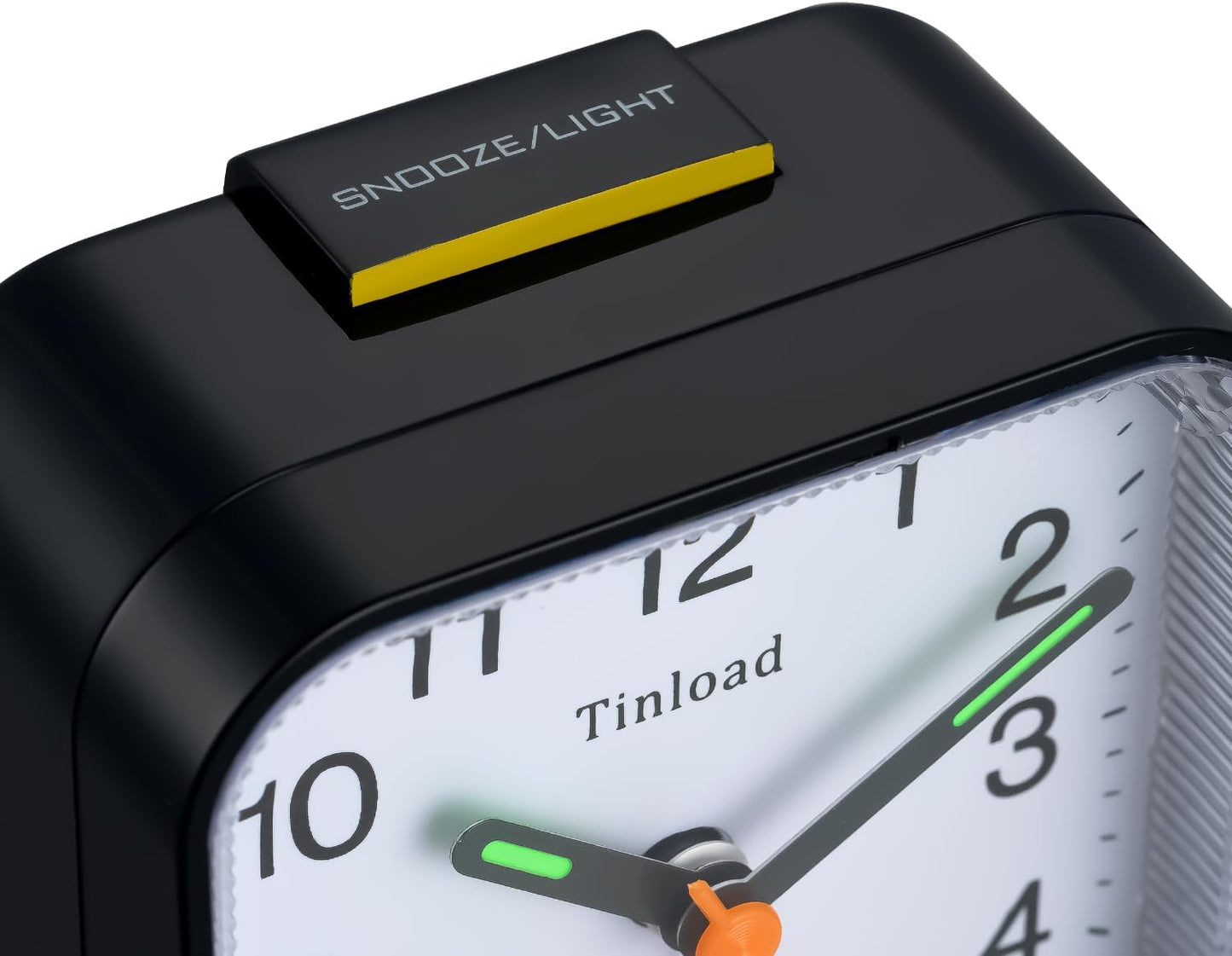 Small Battery Operated Analog Travel Alarm Clock Silent Non Ticking,Gentle Wake, Ascending Beep Sounds, Snooze,Lighted on Demand,Easy Set