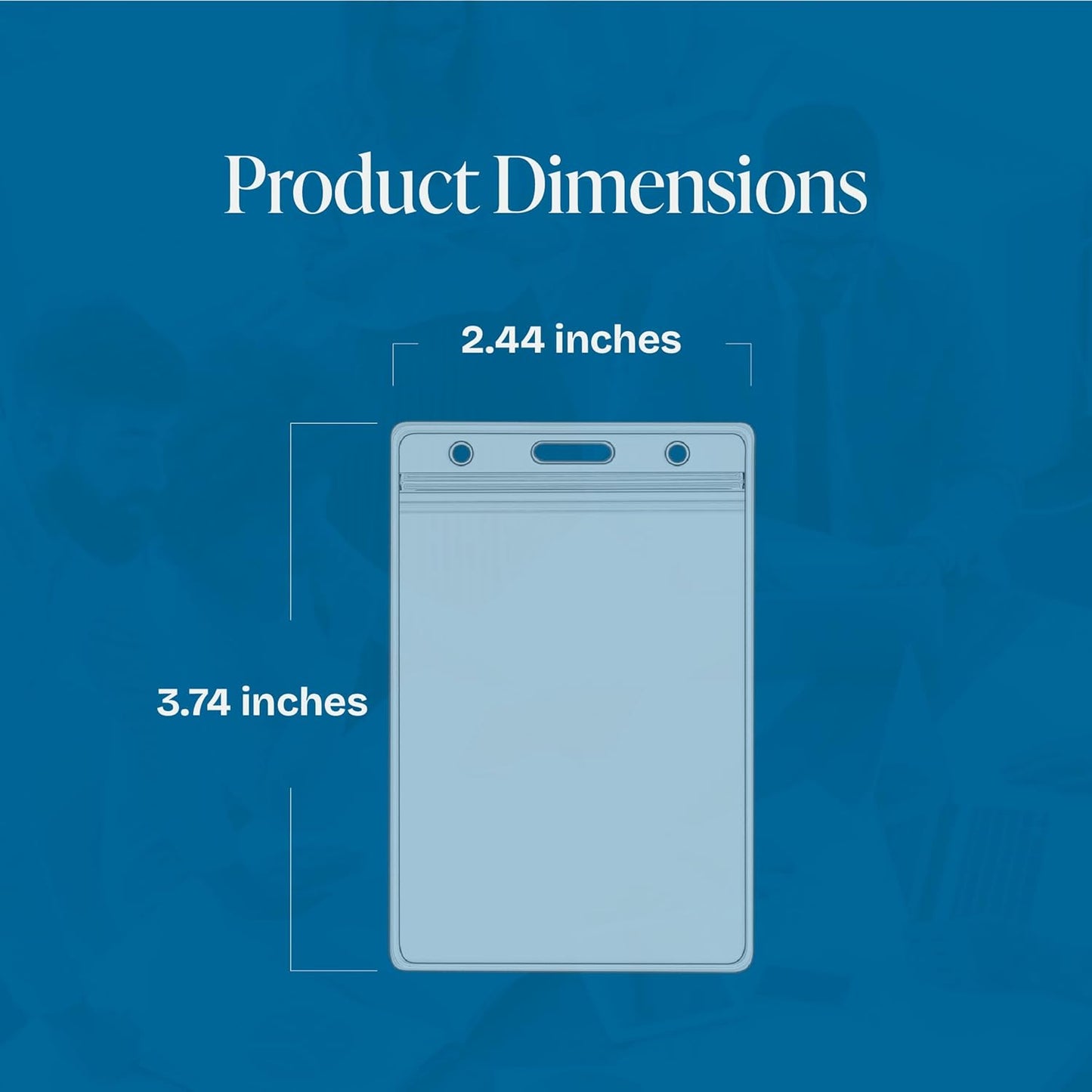 Will Well ID Badge Holders with Holes for Lanyards and Keyrings - Vertical Clear Plastic 2.6" x 3.7" Inner Size Sleeves Fit Up to 3 Cards, 0.8mm Thick Waterproof Resealable Zip Type - 12-Pack