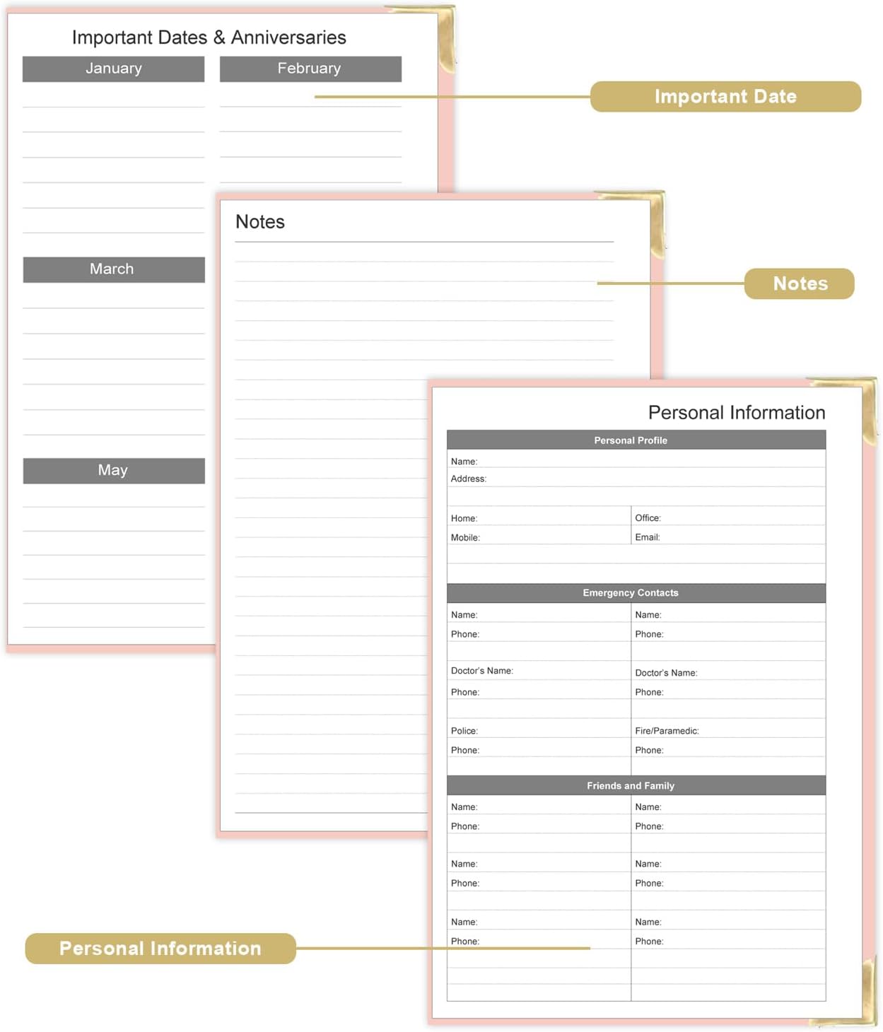 Undated Daily Monthly Planner for 2025 2026 - A5 To Do List with Hourly Schedule, Hardcover Spiral Bound Daily Planner to Increase Focus, Stylish School/Office Supplies, 5.8" x 8.5", Pink