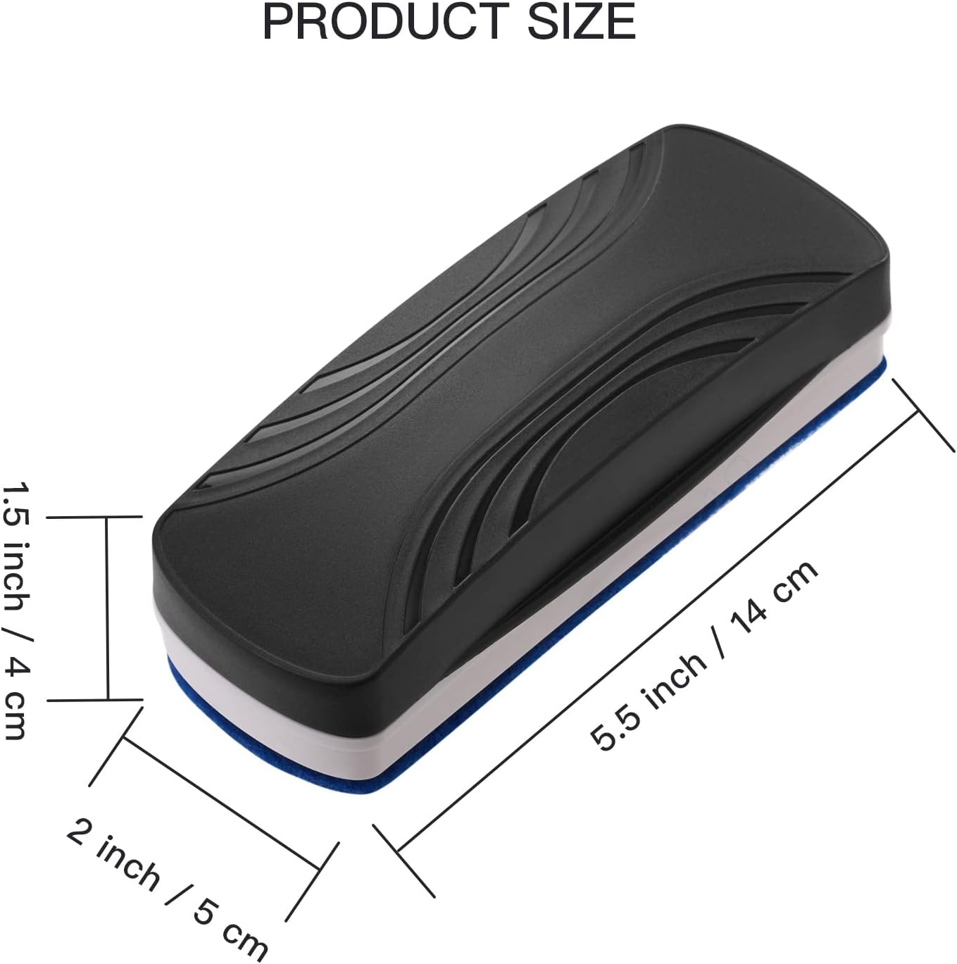 Ddaowanx Whiteboard Eraser, Magnetic Dry Erase Eraser, Glass Board Eraser,School and Office Supplies, Pack of 2 (Black)