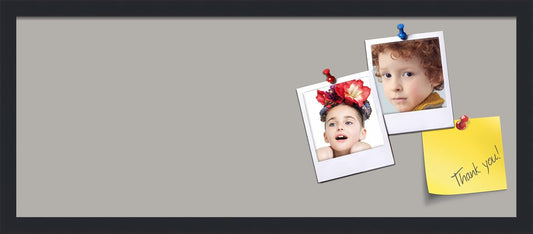 PinPix 30x12 Inch Cork Bulletin Board. This Decorative Framed Pin Board Comes with Dark Stone Design and a Satin Black Frame. Ideal for Home Office Decor or Message Board (PinPix-1808)