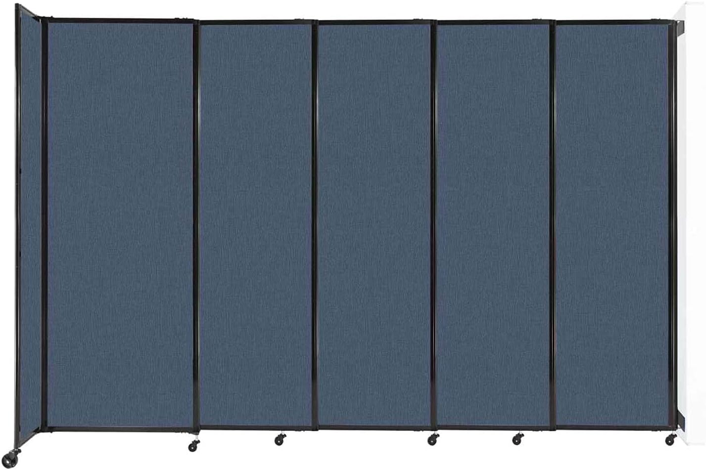 Wall-Mounted Sliding StraightWall Room Divider | Adjustable Widths | Locking Wheels | Room Separator | Up to 11'3" Wide x 7'6" Tall Ocean Fabric Panels