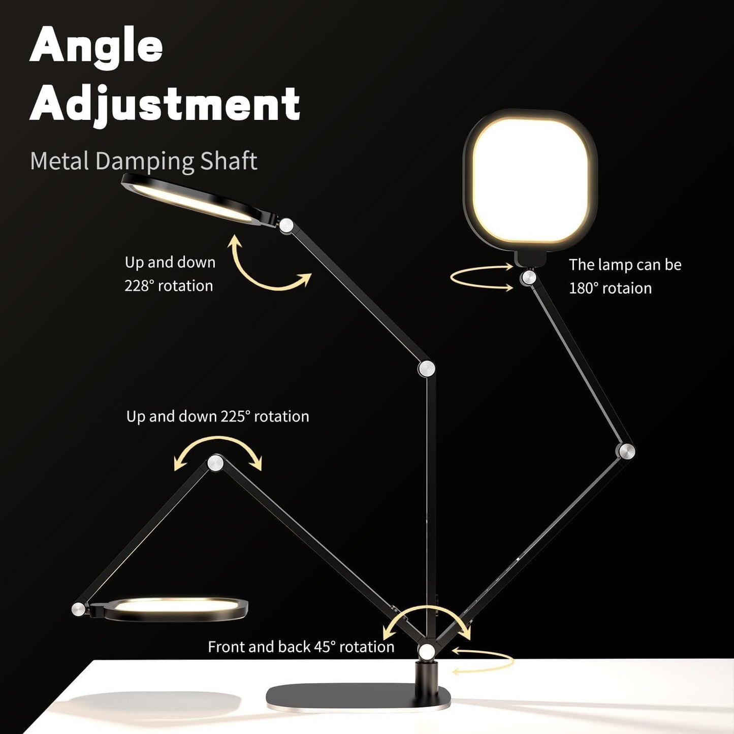 LED Desk Lamp for Home Office, Desk Light for Video Call, 3 Color Temperature 10 Brightness Computer Light, Dimmable Led Desk Light with Memory & Timer Func, Metal Swing Arm Architect Desk Lamp White