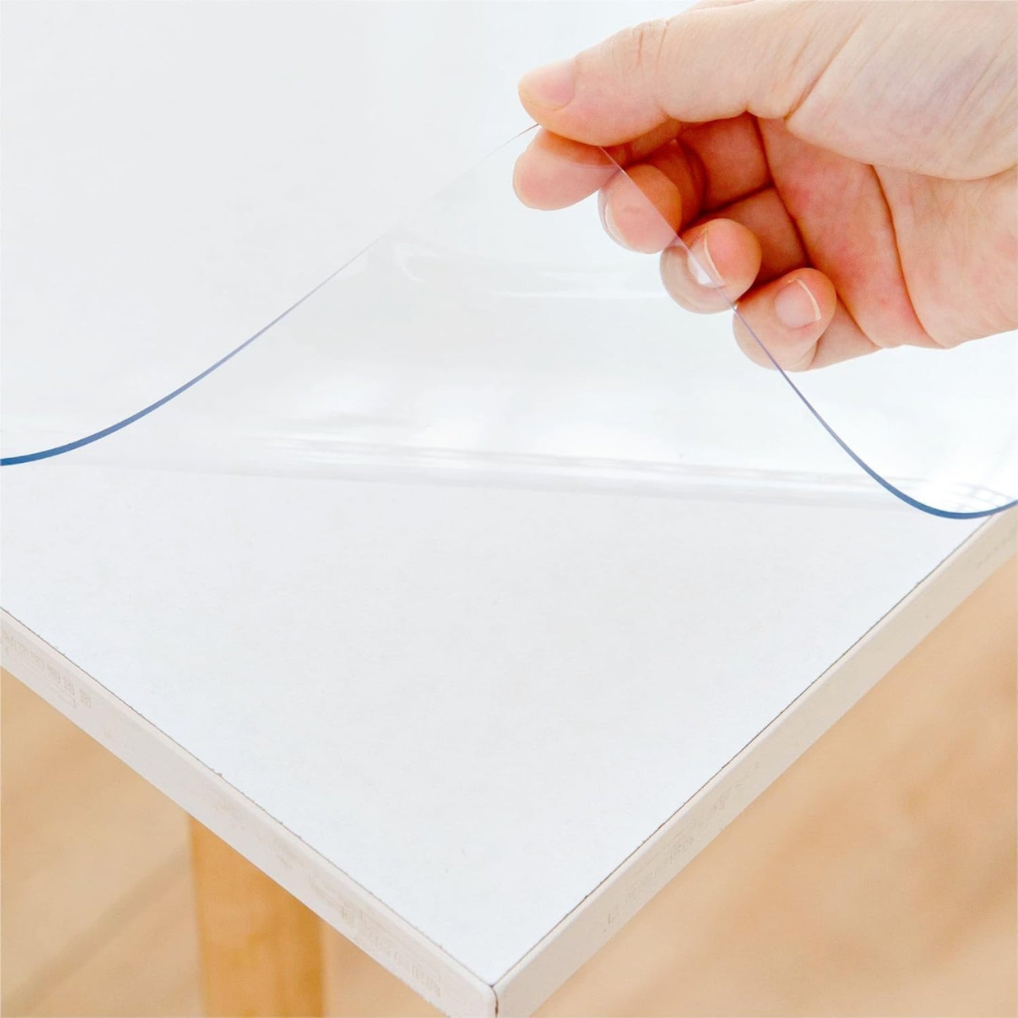 36 x 48 Inch Clear Table Cover Protector, Clear Table Protector for Dining Room Table, 1.5mm Plastic Table Cover, Waterproof Table Pad for Kitchen, Office