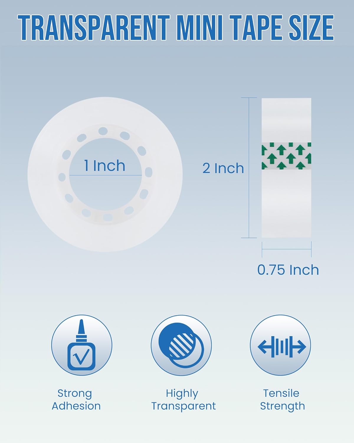 Lichamp Bulk Tape Dispenser with Refill Rolls, 120pc Clear Tape Rolls with 10pc Desk Dispenser for Office and School, 3/4 x 1000 Inches