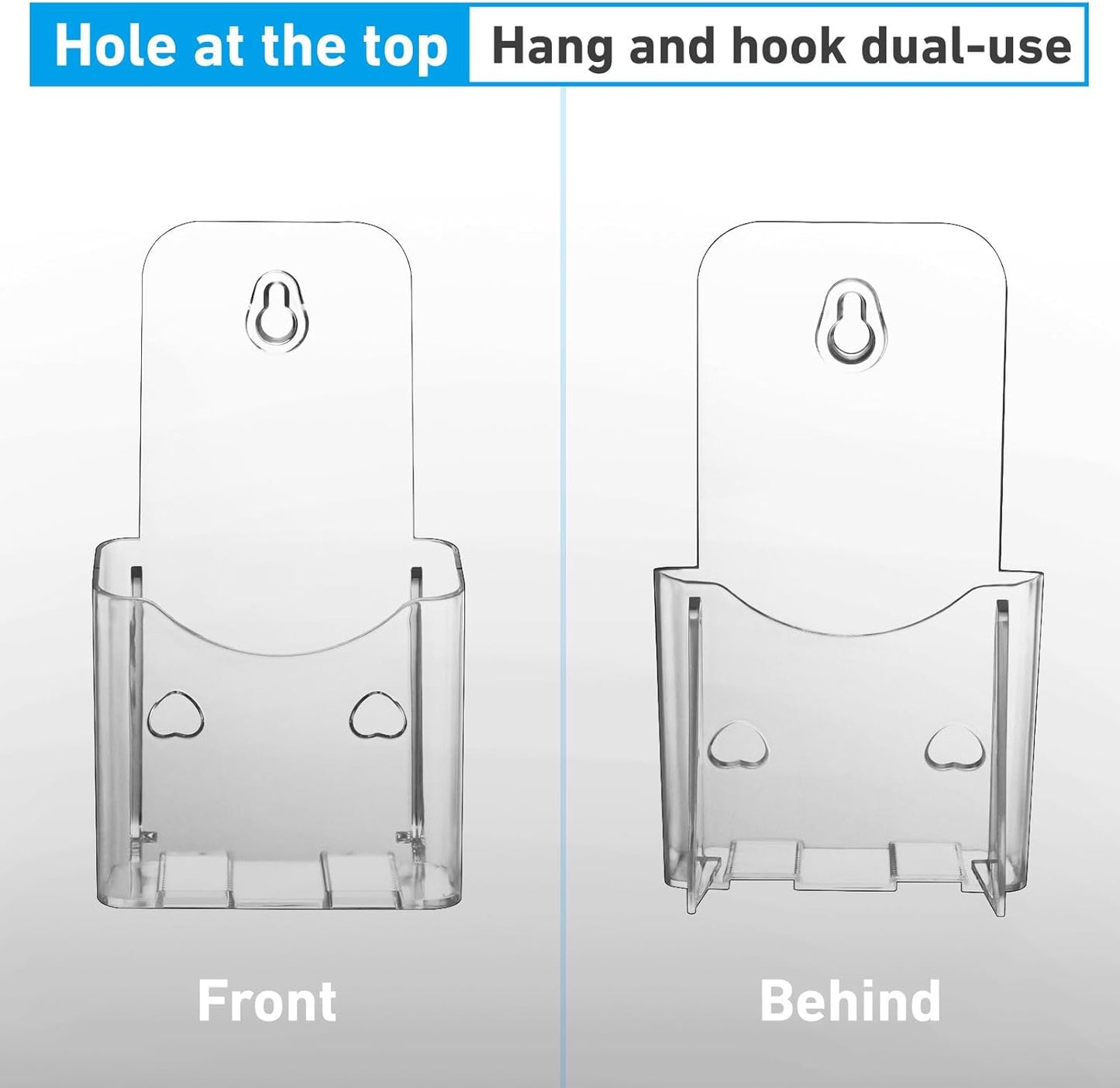 Acrylic Brochure Holder 4x9 Inches Slant Back Design, Clear Display Stand, Plastic Table Stand Sign, Pamphlet Flyer Display, 6 Pack