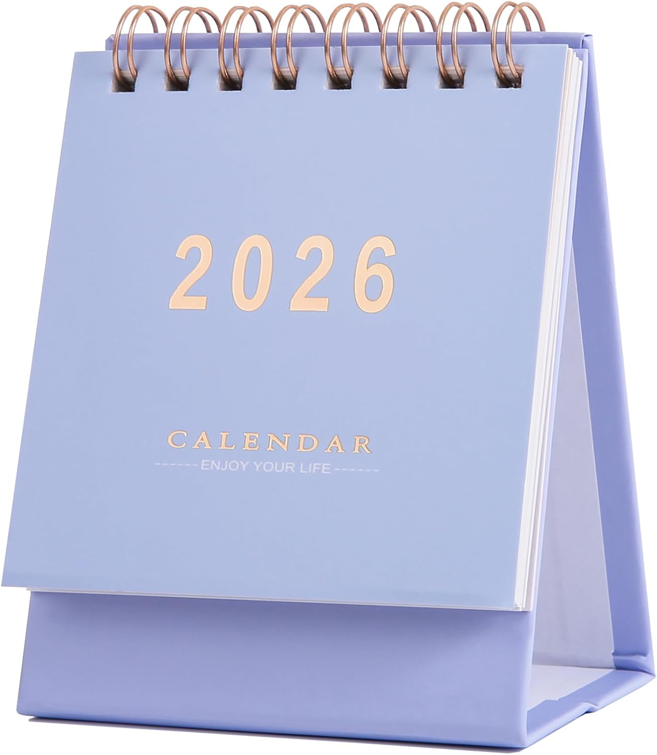 Mini Desk Calendar 2025-2026 - Runs From July 2025 until Dec 2026, 18-Month Small Desktop Calendar 250gsm Thick Paper Twin-Wire Binding for Home or Office (Purple)