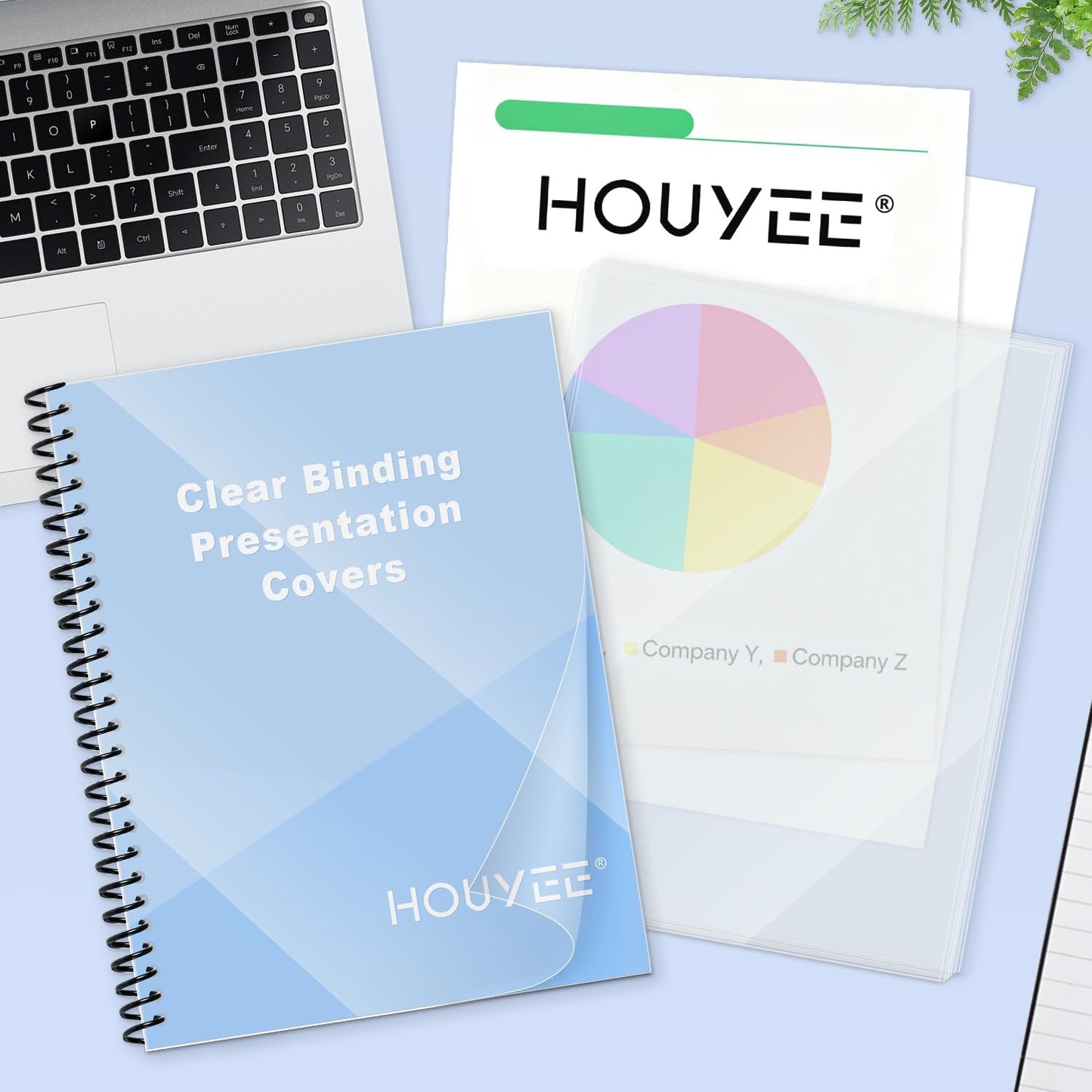 HOUYEE 100 Pack 5 Mil PVC Binding Presentation Covers,Clear Report Covers, Letter Size, 8.5x11 Inches