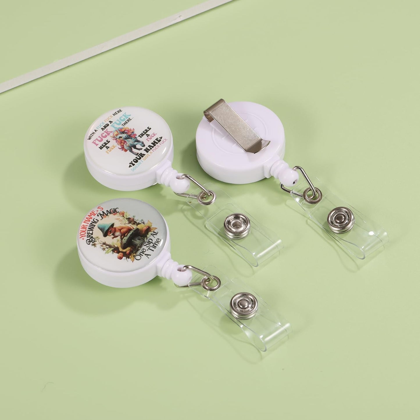 16pcs Badge Reels Retractable Badge Holders,Id Badge Holders Retractable with Clip,Cute Badge Reel for Men,Women,Girls 04