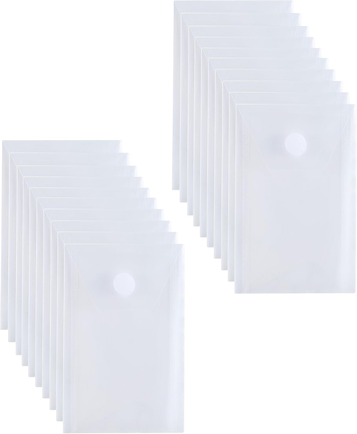 3’’ x 5’’ Vertical Plastic Envelopes Hook Loop Closure Coupon Receipt Sticker Holder 20 Pack